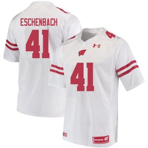 Men's Wisconsin Badgers NCAA #41 Jack Eschenbach White Authentic Under Armour Stitched College Football Jersey UU31F47XZ